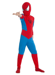 Fancydresswale Super Quality Spiderman Style Fancy Dress Costume Set for Kids, 4 - 6 Years, Red/Blue