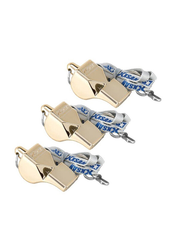 

Generic 3-Piece Coach Whistle Set with Lanyards Referee, Gold