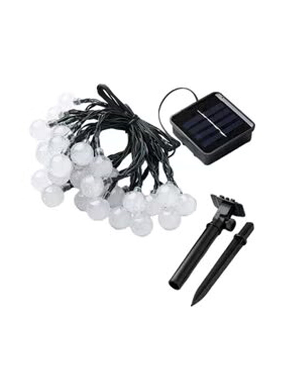 

Generic 15-Meter Solar Bubble Ball Shape LED String Light, White/Black