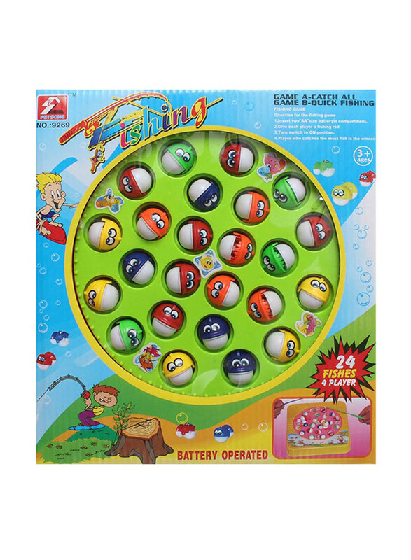 High-Quality Portable Creative Battery Operated Plastic Fishing Board Game, 34.6 x 4.8 x 33.2cm, Multicolour