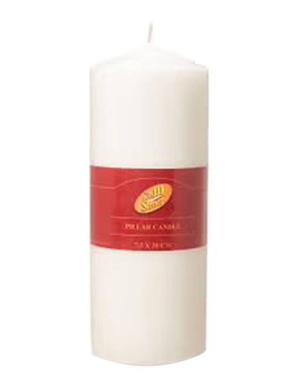 Samar Scented Pillar Candle, 7.5 x 20cm, White