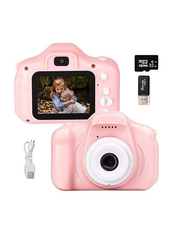 

Generic DWFGV Kids Digital Camera with Large Screen, 12 MP, Pink/White