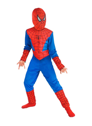 Fancydresswale Spider Man Highly Detailed Breathable Fancy Dress Costume for Kids, 4 - 6 Years, Red/Blue