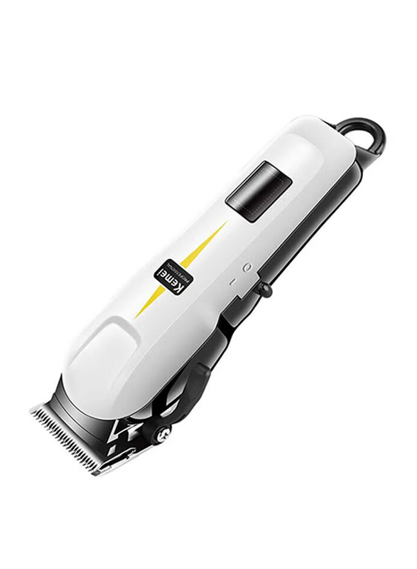 Kemei Barber Hair Trimmer And Clipper, White/Grey