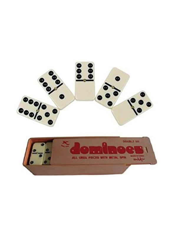 Double Six Endless Dominoes Fun Board Game with All Urea Pieces and Metal Spin, Multicolour