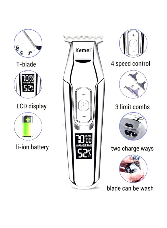 Kemei Electric Hair Clipper, KM-5027, Silver