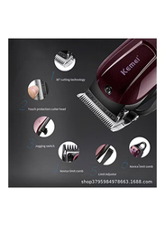 Kemei Professional Electric Fader Hair Trimmer, Maroon/Black