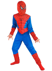 Fancydresswale Super Quality Spiderman Style Fancy Dress Costume Set for Kids, 4 - 6 Years, Red/Blue