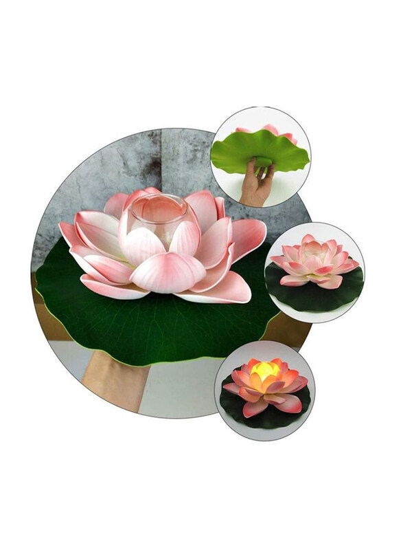 

XiuWoo LED Waterproof Floating Lotus Light, Pink/Green