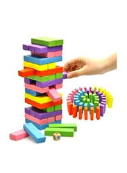 FunBlast Wooden Building Stack Toy Set, 48 Pieces, Ages 3+