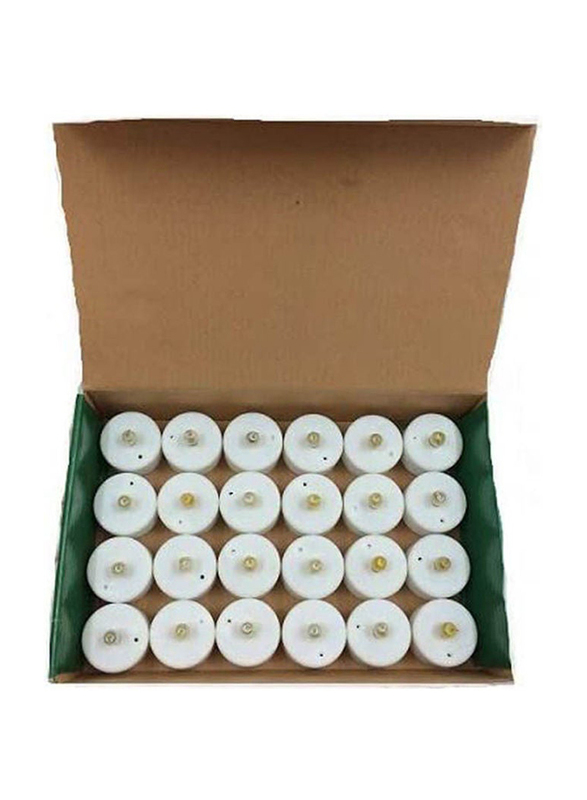 Battery Operated Flickering Flameless Led Tea Light Candles, 24 Pieces, White