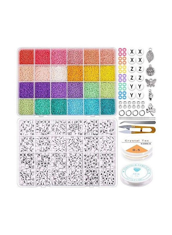 

Generic Glass Seed & Alphabet Letter Beads Art Starter Kit, Multicolour