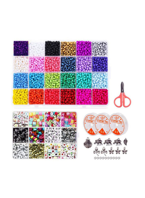 

Generic Seed & Alphabet Beads Jewellery Making DIY Bracelet Craft Kit, Multicolour