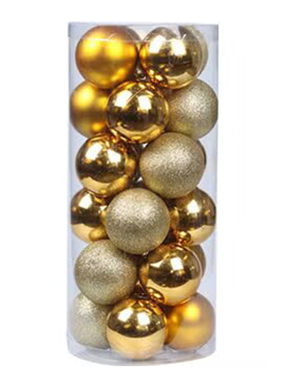 

Generic Christmas Tree Hanging Ball Ornament with Lanyard Set, 24 Piece, Gold