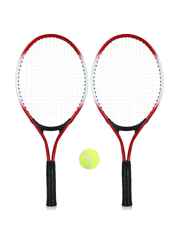 Tennis Racket and Ball, 3 Pieces, Red/Black/Yellow