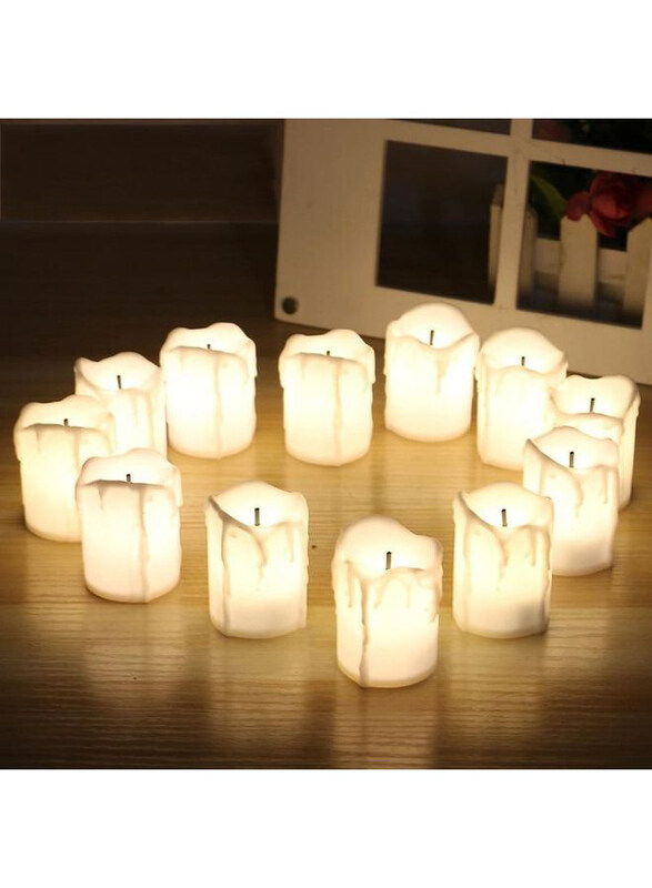 

Zenhome LED Battery Operated Pillar Candle Set, 12-Piece, Warm White