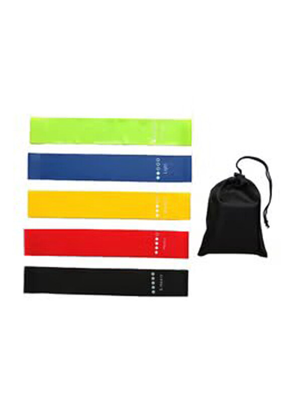 

Generic Yoga Exercise Band Set with Storage Bag, 5 Piece, Multicolour