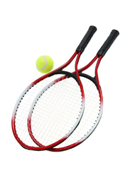 Tennis Racket and Ball, 3 Pieces, Red/Black/Yellow