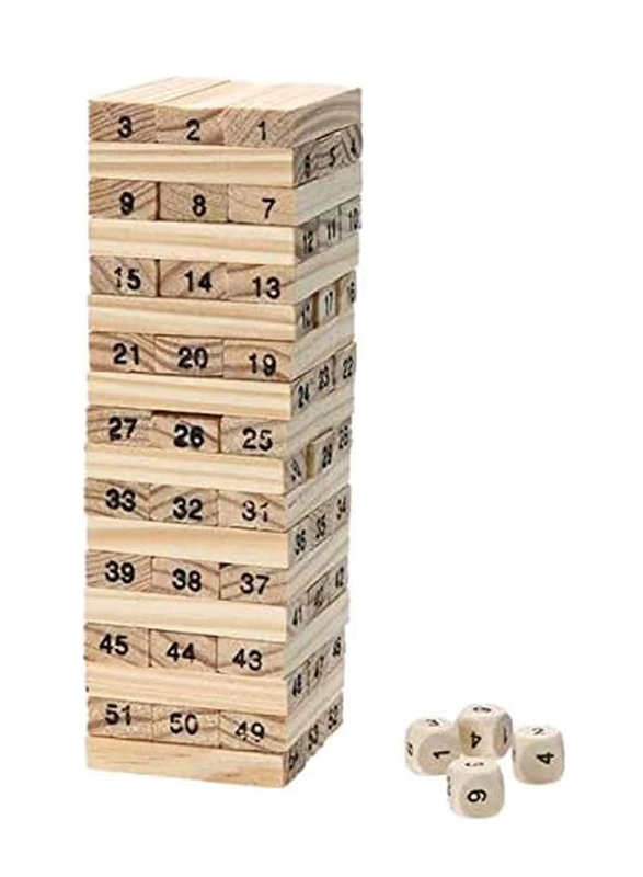 Pine Wooden Tower Wood Building Blocks Toy Domino, Ages 5+