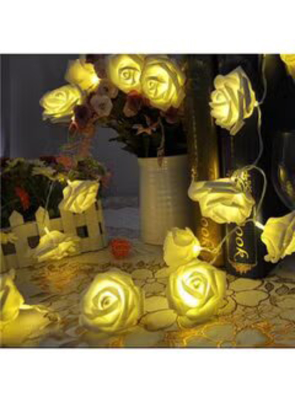 Beauenty 20 LED Rose Flower String Strip Light For Christmas, Yellow