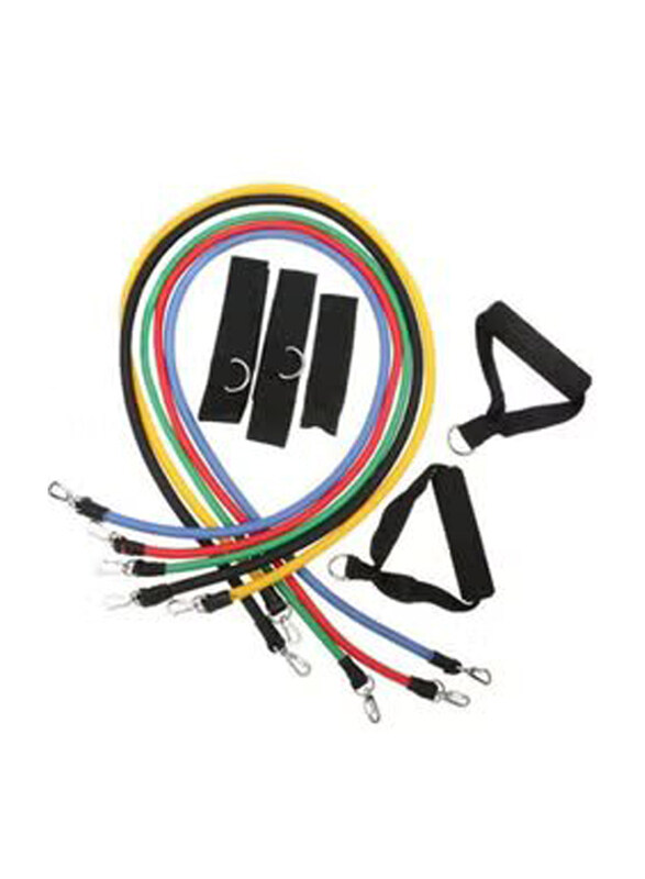 

Generic Resistance Bands Fitness Exercise Tube Rope Set, 11 Piece, Multicolour