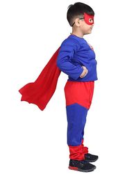 Fancydresswale Superman Muscle Fancy Dress Costume, 4 - 6 Years, Red/Blue