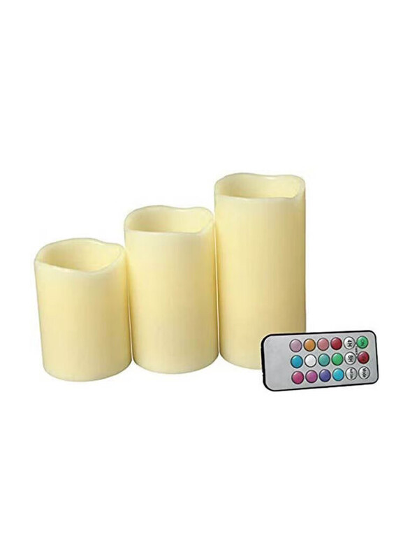 

Generic Scented Flameless Led Candle Set with Remote Control, White