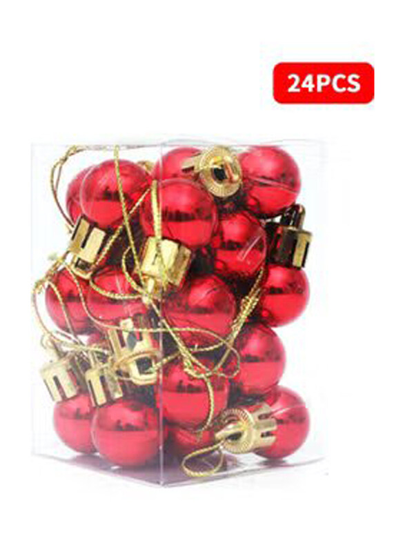 

Generic Decorative Christmas Tree Hanging Ball Set, 24 Piece, Red/Gold