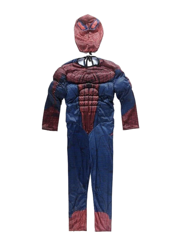 Spiderman Costume with Muscle, Blue/Red