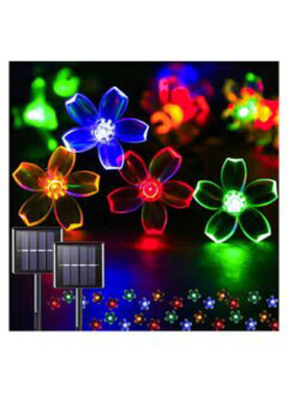 

Generic 50 LED Solar Flower String Waterproof Cherry Blossom Lights, 2 Piece, Multicolour