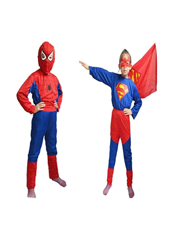 Fancydresswale Spiderman and Superman Style Costume Set, 6 - 7 Years, Multicolour