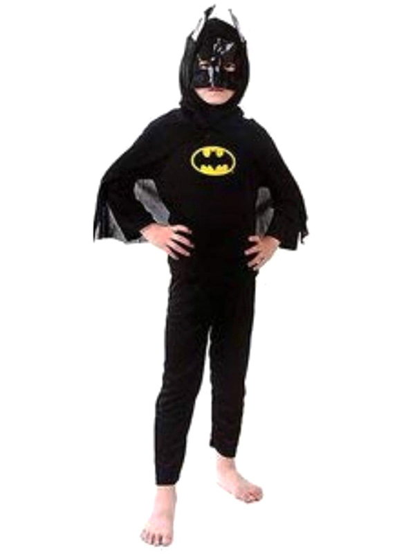 Fancydresswale Superhero Batman Costume with Cape and Mask, 6 - 8 Years, Black