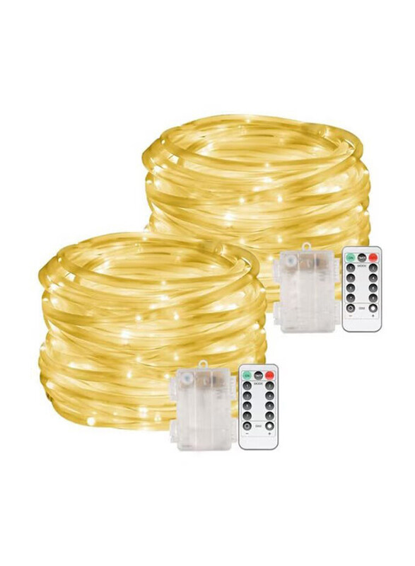 

Generic 100-LED Dimmable Rope String Light with Remote Control, 2-Piece, Yellow