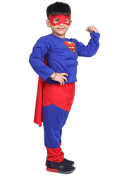 Fancydresswale Superman Muscle Fancy Dress Costume, 4 - 6 Years, Red/Blue