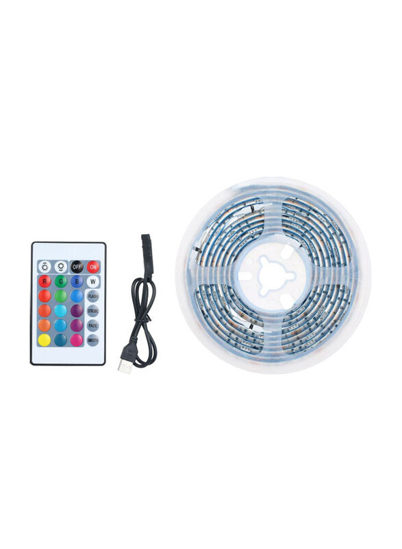 

Generic 60 LEDs 5050 RGB Remote Control Changing Colour Waterproof Light Strip, White