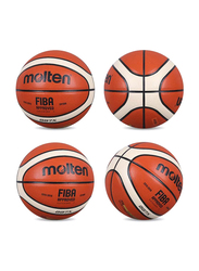 Molten FIBA Approved Authentic Leather Basketball Category-7, One Size, GG7X, Orange