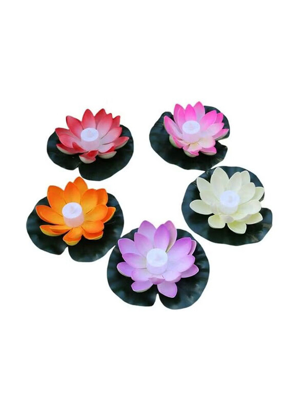 

Generic Water Floating Lotus Light, 5 Pieces, Multicolour