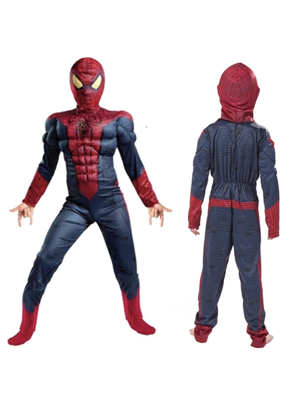 

Generic Spider Man Costume with Muscle for Kids, Large, Red/Blue