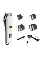 Kemei Barber Hair Trimmer And Clipper, White/Grey