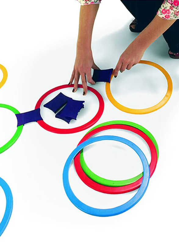 Twister Hopscotch Active Indoor Play with Rings and Spinner Party Board Game for Kids, Ages 6+, Multicolour