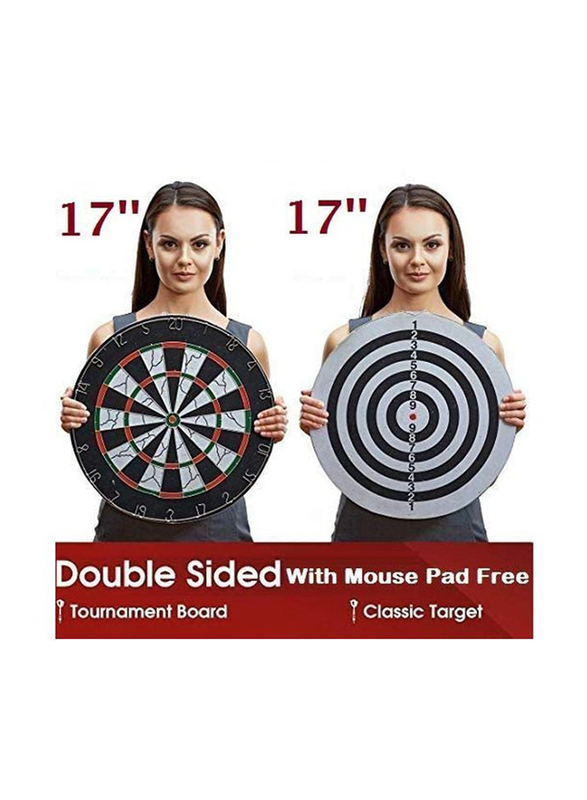 Famous Quality 17-Inch Family Dart Board Game with 6 Needle, Multicolour