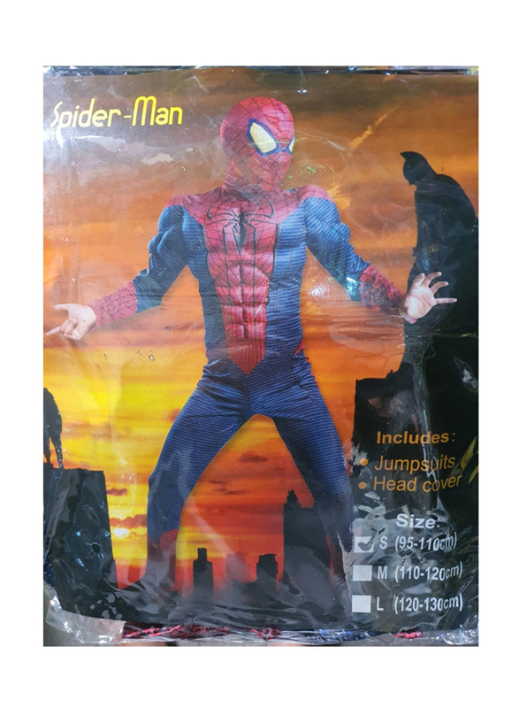 Spiderman Costume with Muscle, Blue/Red