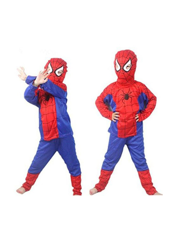 Fancydresswale Spiderman Style Fancy Costume in Breathable Fabric, 2+ Years, Red/Blue/Black