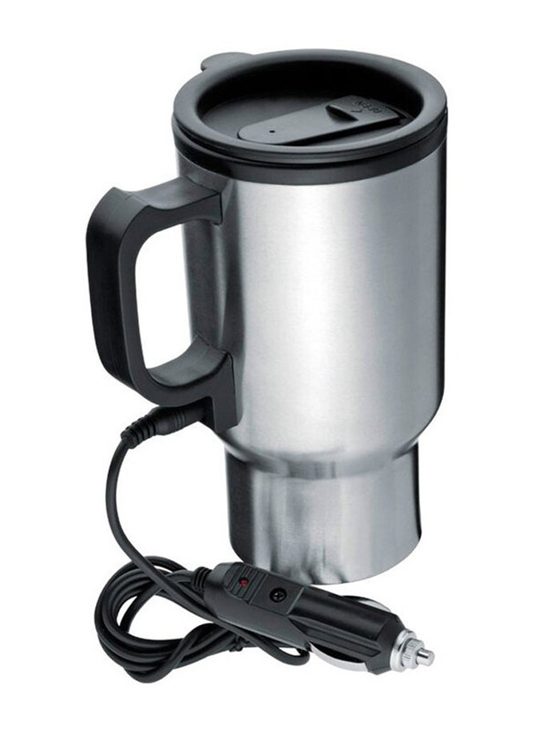 

Generic Thermos Coffee Mug with Car Charger, Silver