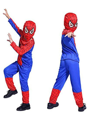 Fancydresswale Super Quality Spiderman Style Fancy Dress Costume Set for Kids, 4 - 6 Years, Red/Blue