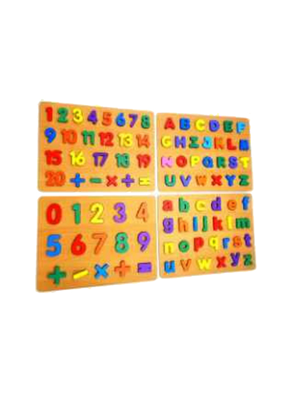 Wooden Early Learning Jigsaw Letter Alphabet Number Shape Puzzle Preschool Educational Toy Set, Ages 3+