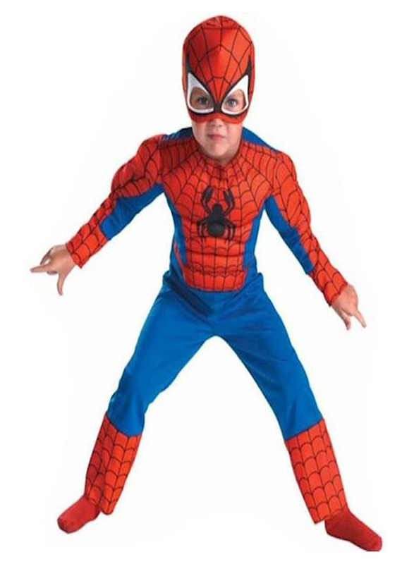 Superhero Spiderman Costume, Large, Red/Blue