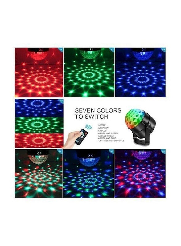 

Generic LED Party DJ Lights with Remote Control, Multicolour