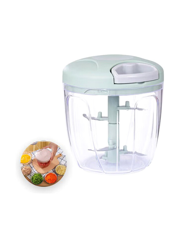 

Generic Manual Hand Pull String Food Mincer Chopper for Vegetable, Garlic & Onion, Green/Clear