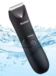 Kemei Professional IPX7 Waterproof Body Hair Trimmer, Black